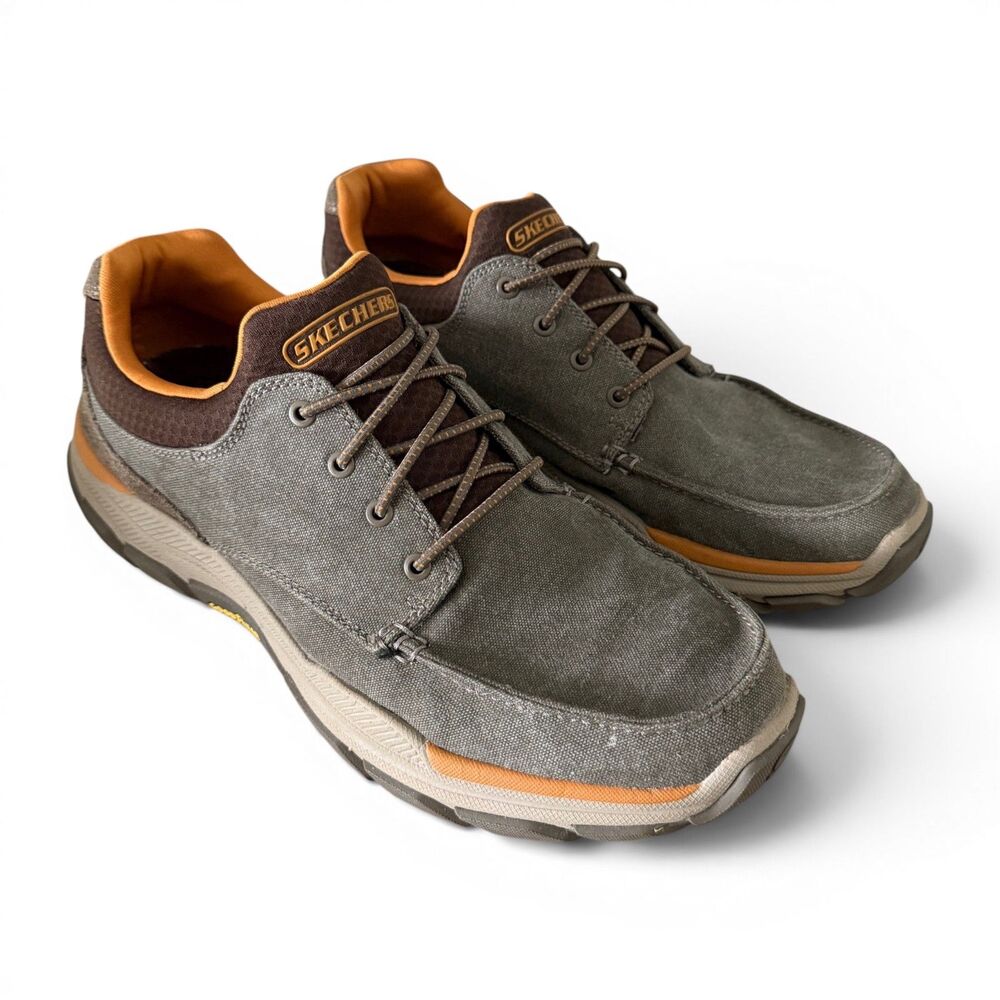 Skechers Respected Loleto Mens 11 Brown Goodyear Goga Mat Arch Shoes 204329